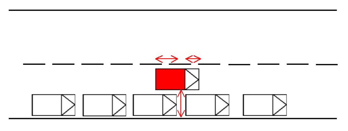 Illustration af ulovlig parkeret bil i 2. position