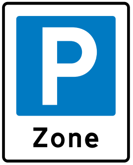 Parkeringszone skilt