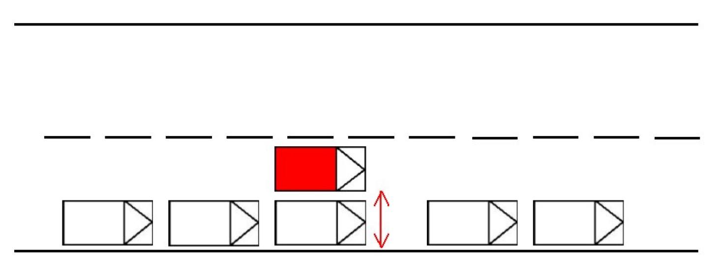 Illustration af ulovlig parkeret bil i 2. position