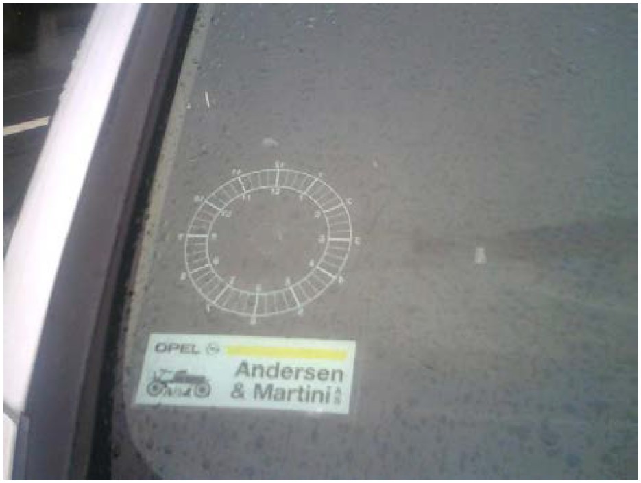 Parkeringsskive i bilrude
