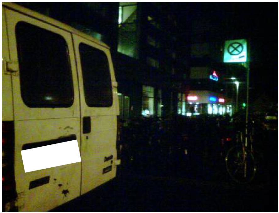 Eksempel på standsning i forbudszone