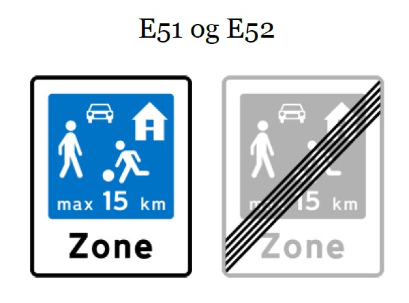 Skilte med start og ophør af lege- og opholdsområde